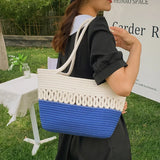 Straw Beach Tote Bag Large Capacity Handbag Gift for Women Girls