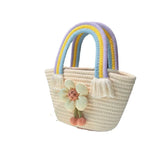 Small Fresh Rainbow Handbag Tote Bag for Women