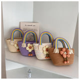 Small Fresh Rainbow Handbag Tote Bag for Women