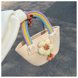 Small Fresh Rainbow Handbag Tote Bag for Women