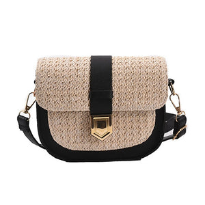 Woven Straw Bag Fresh One-Shoulder Saddle Bag