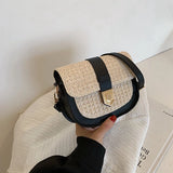 Woven Straw Bag Fresh One-Shoulder Saddle Bag