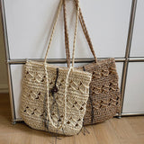Zippered Shoulder Bag Tote Handwoven Handbags For Daily Use