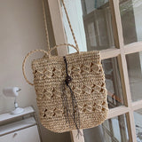 Zippered Shoulder Bag Tote Handwoven Handbags For Daily Use