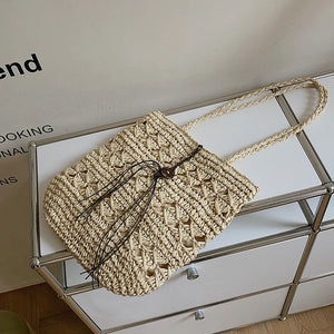 Zippered Shoulder Bag Tote Handwoven Handbags For Daily Use