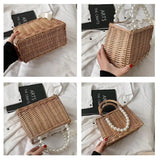 Straw Bags Beach Rattan Woven Tote Handbags Women Summer Boho Style