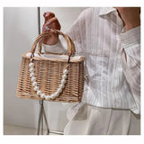 Straw Bags Beach Rattan Woven Tote Handbags Women Summer Boho Style