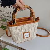 Boho Beach Bag Women's Straw Shoulder Crossbody Handbag Tote