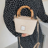 Boho Beach Bag Women's Straw Shoulder Crossbody Handbag Tote