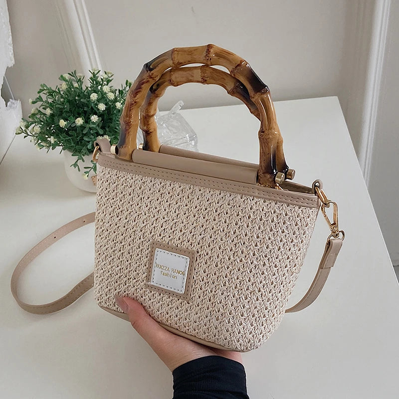 Boho Beach Bag Women's Straw Shoulder Crossbody Handbag Tote