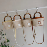 Boho Beach Bag Women's Straw Shoulder Crossbody Handbag Tote