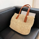 Vintage Woven Shoulder Bag Straw Beach Bohemian Summer Vacation