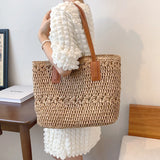Vintage Woven Shoulder Bag Straw Beach Bohemian Summer Vacation