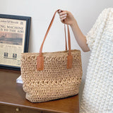 Vintage Woven Shoulder Bag Straw Beach Bohemian Summer Vacation