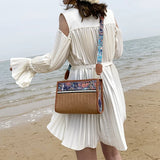 Vintage Woven Shoulder Bag Raffia Ethnic Rattan Bags Bohemian Summer Travel