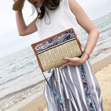 Vintage Woven Shoulder Bag Raffia Ethnic Rattan Bags Bohemian Summer Travel