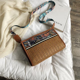 Vintage Woven Shoulder Bag Raffia Ethnic Rattan Bags Bohemian Summer Travel