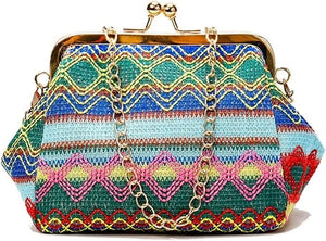 Hasp Ladies Straw Weave Handbags Summer Beach Female Rattan Small Purse