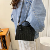 Straw Beach Tote Shoulder Bags Women Hand-Woven Leather Crossbody
