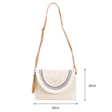 Straw Clutch Bag Women Woven Shoulder Crossbody Handbag Summer Boho Beach