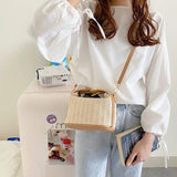 Straw Crossbody Bag Bohemian Small Woven Summer Purse & Handbag