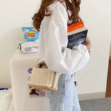 Bohemian Straw Crossbody Bucket Beach Bag Purse Handbag