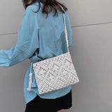 Straw Hand Woven Bag Clutch Beach Shoulder Bags Vintage Cotton Tassel