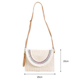 Summer Straw Handbag Boho Clutch Bag Women Woven Shoulder Crossbody Beach Bag
