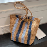 Straw Handbag Shoulder Bag Beach Boho Woven Bag Vacation