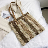 Straw Handbag Women Beach Shoulder Bag Tote Seaside Vacation Bags