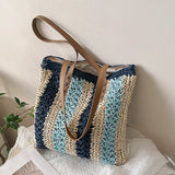 Straw Handbag Women Beach Shoulder Bag Tote Seaside Vacation Bags