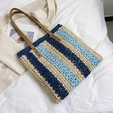 Straw Handbag Women Beach Shoulder Bag Tote Seaside Vacation Bags