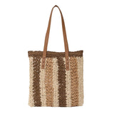Straw Handbag Women Beach Shoulder Bag Tote Seaside Vacation Bags