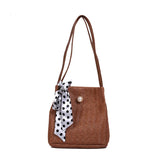 Straw Plaited Shoulder Bag High Capacity Handbag Woman?s Bucket Bag F1241