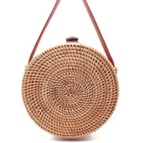 Straw Round Circle Shoulder Beach Bag Summer Rattan Bag