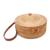 Straw Round Circle Shoulder Beach Bag Summer Rattan Bag