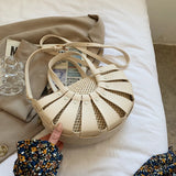 Straw Small Tote Bag Women Summer Beach Shoulder Crossbody Lady Handbag