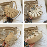 Straw Semicircle Small Tote Women Beach Crossbody Bag
