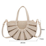 Straw Semicircle Small Tote Women Beach Crossbody Bag