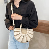 Straw Semicircle Small Tote Women Beach Crossbody Bag