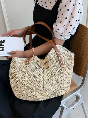 Straw Shopper Summer Bag Casual Large Capacity Hollow Woven Women Beach Tote