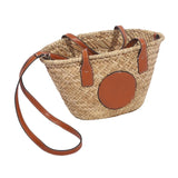 Straw Shoulder Bag Handwoven Portable Detachable Shoulder Strap Casual Purse