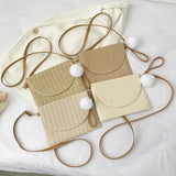 Straw Crossbody Bag Beach Envelope Purse Wallet