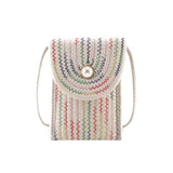 Straw Shoulder Bags Female Bag Casual Vertical Section Mobile Phone Bag