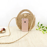 Straw Shoulder Bags Women Vintage Holiday Beach Bag Ladies Circular Handbags