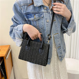 Straw Shoulder Bag Women Hand-Woven Crossbody Tote Purse