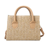 Straw Shoulder Bag Women Hand-Woven Crossbody Tote Purse
