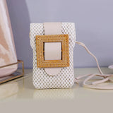 Straw Square Crossbody Bag Women's Beach Messenger Bag