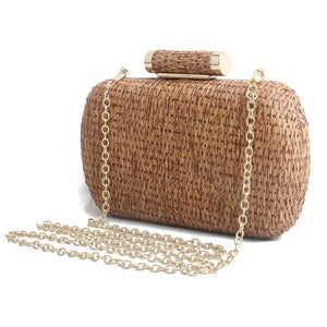 Straw Summer Clutch Bag Women Bag Over Shoulder purse Female Evening Handbag