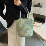Straw Summer Shoulder Bags for Women Hollow Beach Lady Shopper Bag